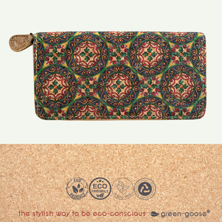 green-goose Kurk Dames Portemonnee - Circles