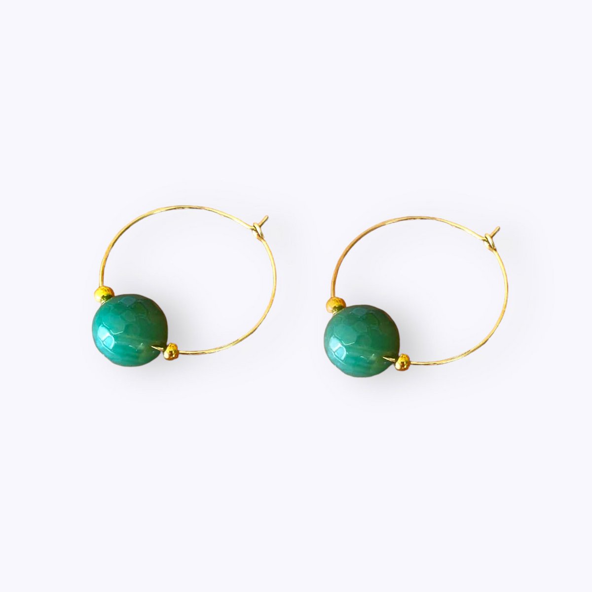 Gemstone agate hoops earring