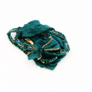 Wikkelarmband, wrapbracelet, armband, zijde, silk, aquarius