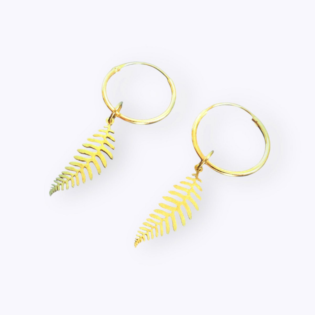 Fern golden earrings hoops