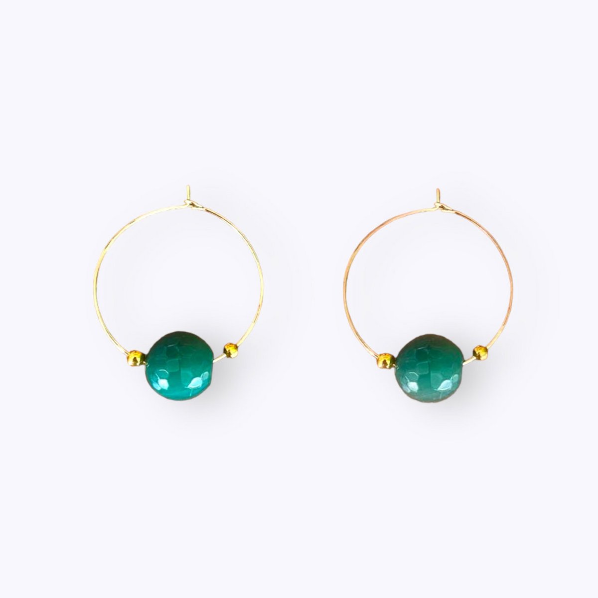 Gemstone agate hoops earring
