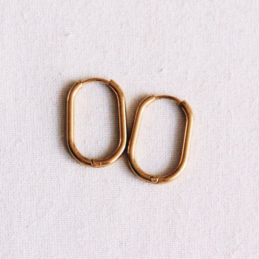 RVS creool ovaal 21mm "basic" - goud