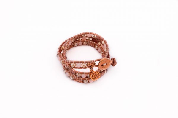 Metalpink, bracelet, wikkelarmband, wrapbracelet, pink, roze, leder, leather, handmade, hartje